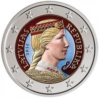 2€ en Couleur Lettonie